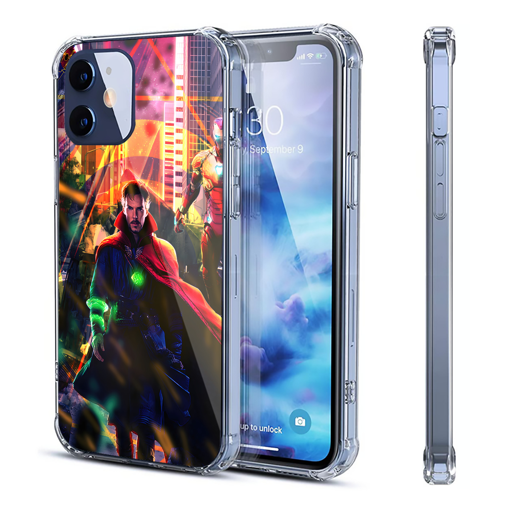 （画像用） アベンジャーズ The Avengers 【iPhone 12シリーズ対応】透明スマホケース（クリアソフトケース）